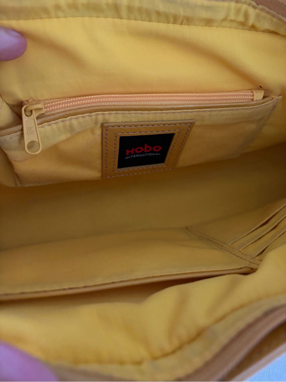 HOBO Mustard Yellow Semi-Circle Leather Clutch - Picture 2 of 3
